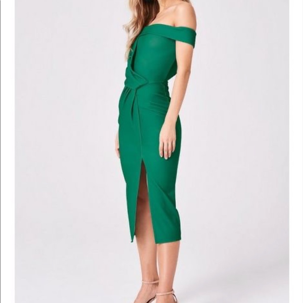 Gorgeous Green Off the shoulder dress
